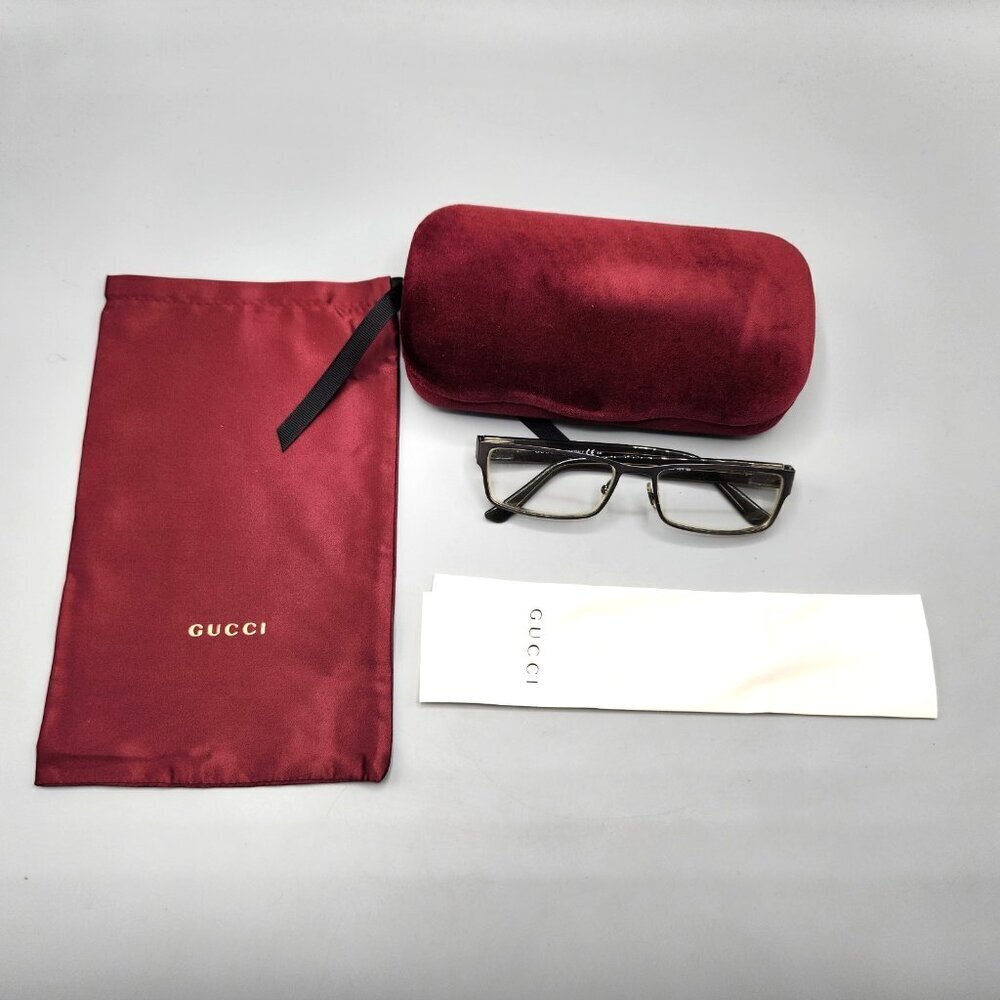 Gucci GG 1954 Unisex Eyeglasses Frames HY4 135 Gunmetal w/ Case